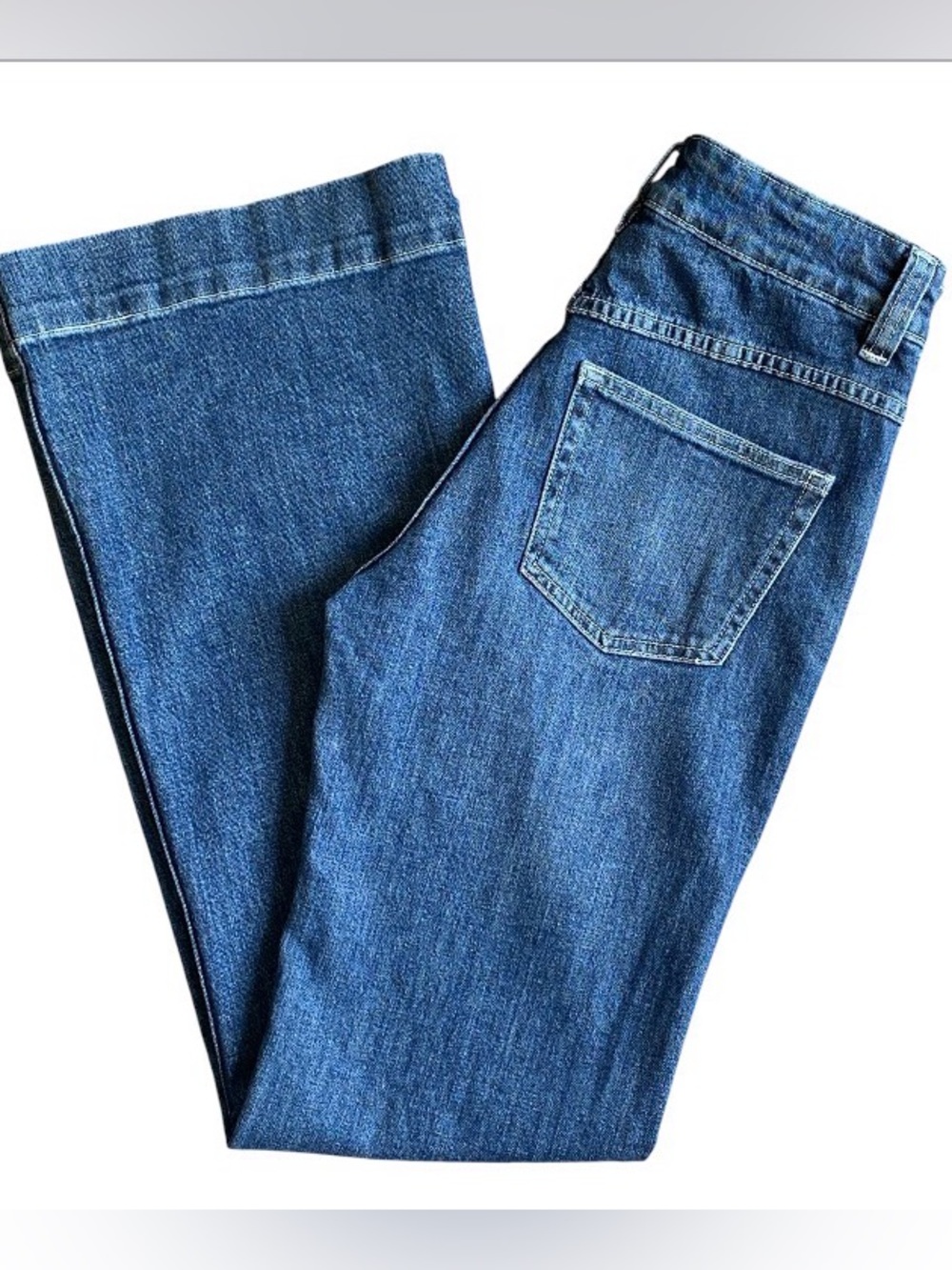 J. Crew High-Rise Trouser Flare Denim Jeans Size 25 Dark Wash - Picture 10 of 11